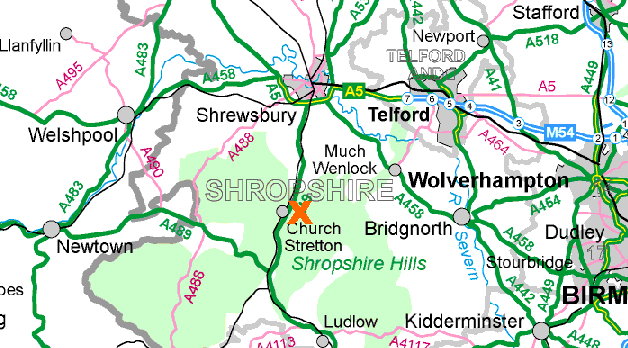 map of shropshire