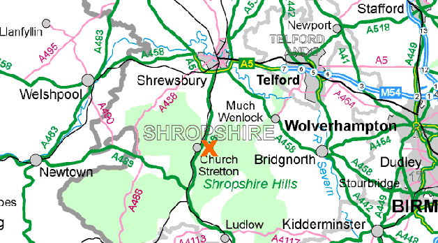 map of Shropshire